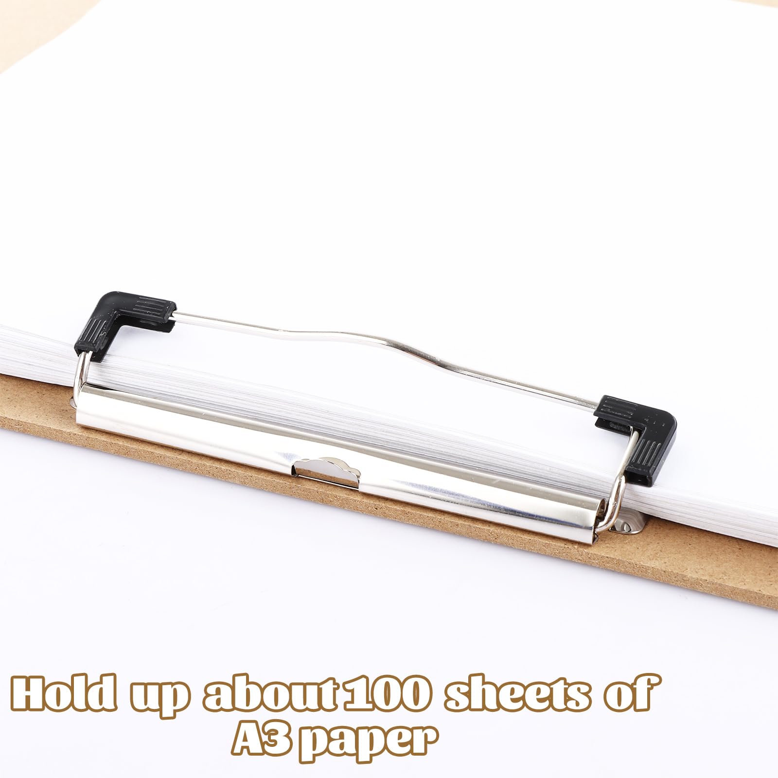 CYEER A3 Clipboard Set of 4, Extra Large MDF Wooden Clipboard A3, Horizontal Clip Board with Low Profile Clip for School, Office - Image 4