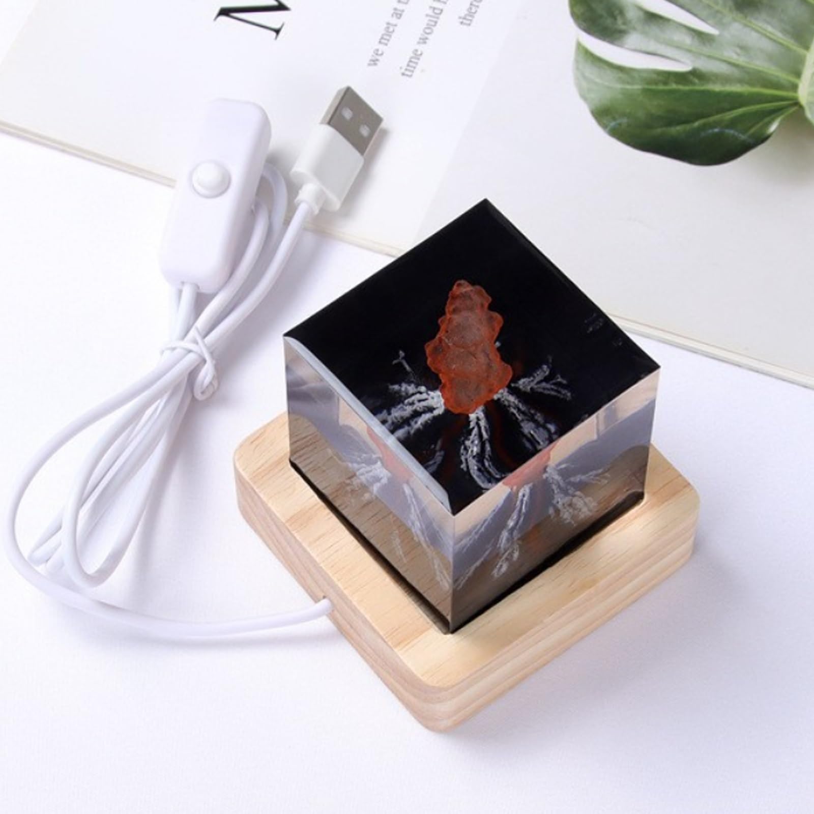 Amazon.co.jp: リアルな火山噴火ナイトライト、火山彫刻、火山像、樹脂