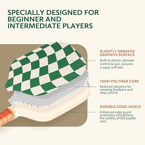 Vista 87 de Juego de 2/4 palas de pickleball aprobadas por USAPA, raqueta de pickleball de grafito/fibra de vidrio, 2 raquetas de pickleball, 4 bolas y 1 bolsa