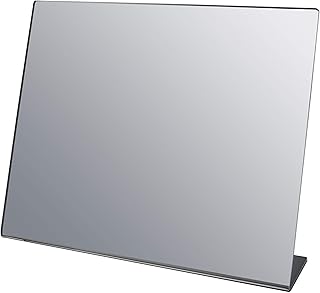 Marketing Holders Slant Back Mirror 10 x 8 Counter Top Vanity Reflective Stand for Makeup and Hair Plastic