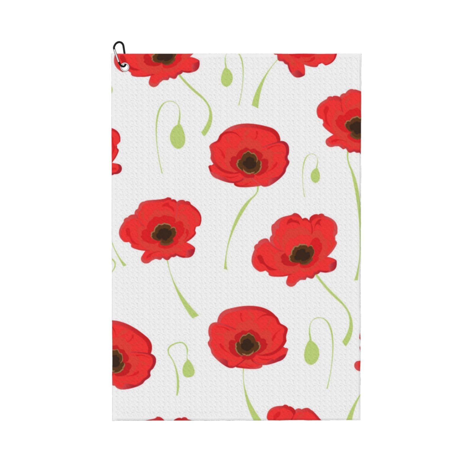 Hnnkloy Red Petals, 16x24 in Portable Waffle Golf Towels with Carabiner Clip for Golf Bag