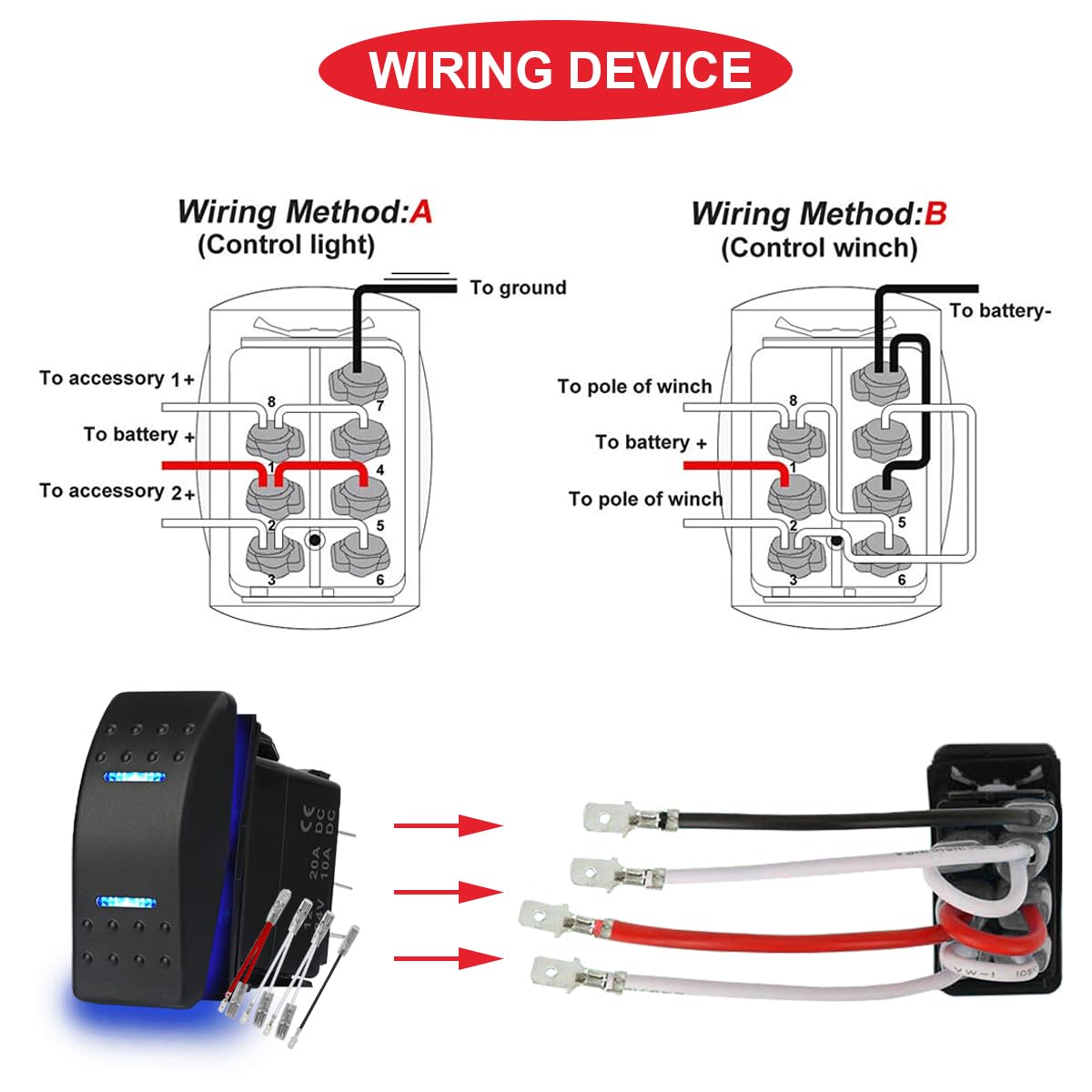 Amazon.co.jp: MKBKLLJY 2個 自動ロックロッカースイッチ トグルオン