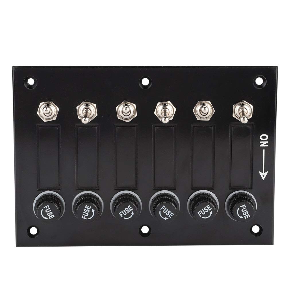 Delaman 6 Gang Pannello Interruttori, Pannello Interruttori Barca, ON/OFF Attiva/Disattiva Pannello Interruttori a Levetta per Roulotte per Barche Marine RV DC 12V/24V per Auto Barca Camper e Camion
