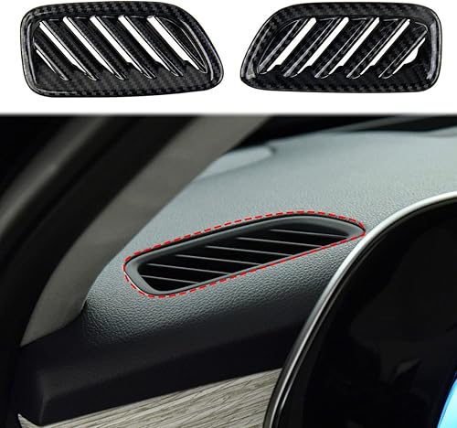 Korlot Cubierta de ventilación de aire lateral superior de fibra de carbono, kit de ajuste de salida de CA, interior para Hyundai Palisade 2020-2025