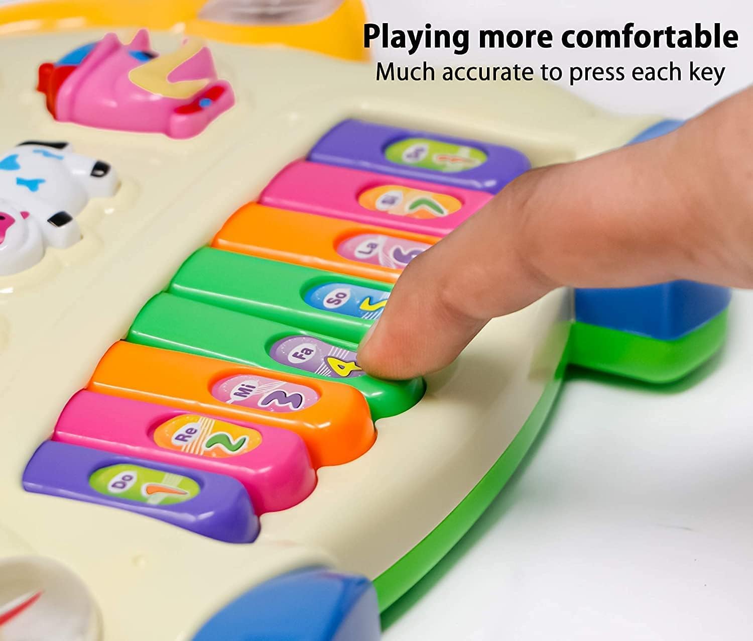 Kidoyz Rabbit Piano Musical Toy for Kids | Interactive Learning Keyboard with Flashing Lights & 6 Animal Sounds | Educational Fun Playset for Toddlers, Boys & Girls | Birthday Gift Toy 2