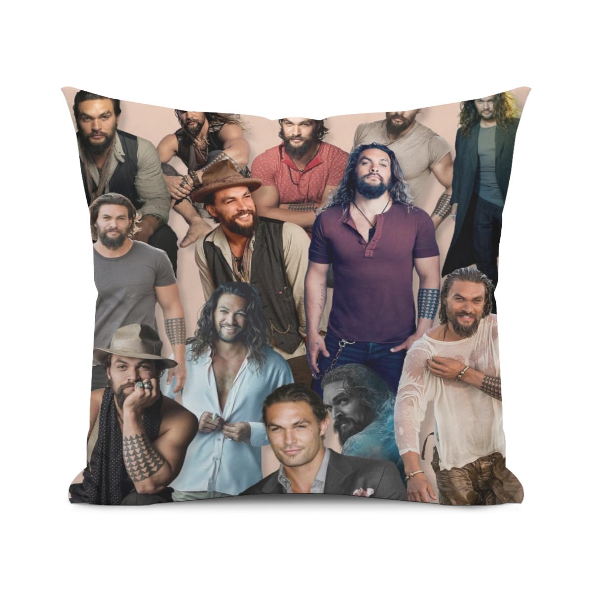 Collage Pillowcase Throw Pillow Covers Soft Momoa Pillow Case for Couch Bed Sofa 18x18 Inches, 3D Digital Print Cushion Cover Home Decor for Living Room