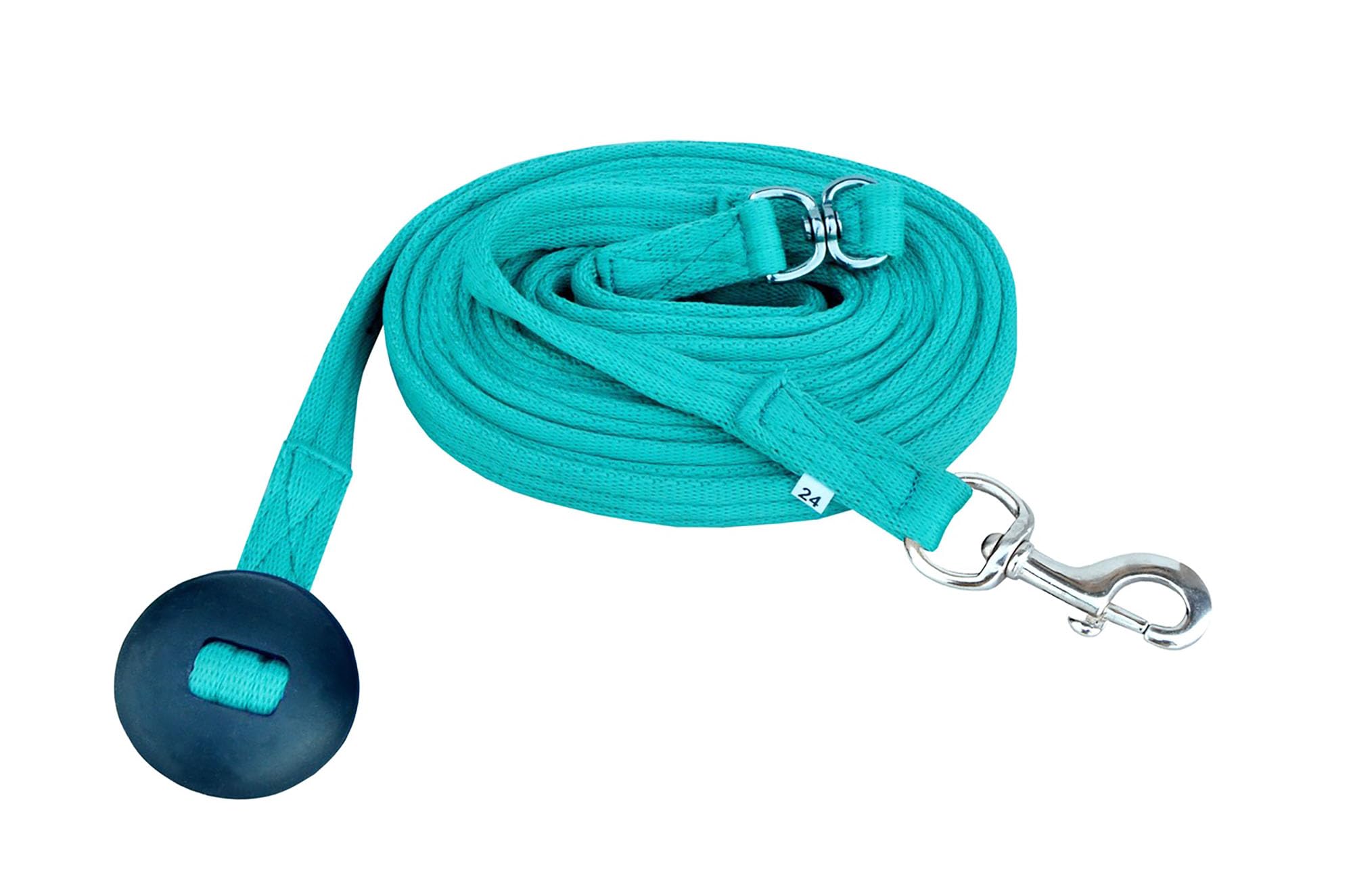 CHALLENGER Horse 24' Long Soft Cotton Web Lunge Line Turquoise 98J01TR-24