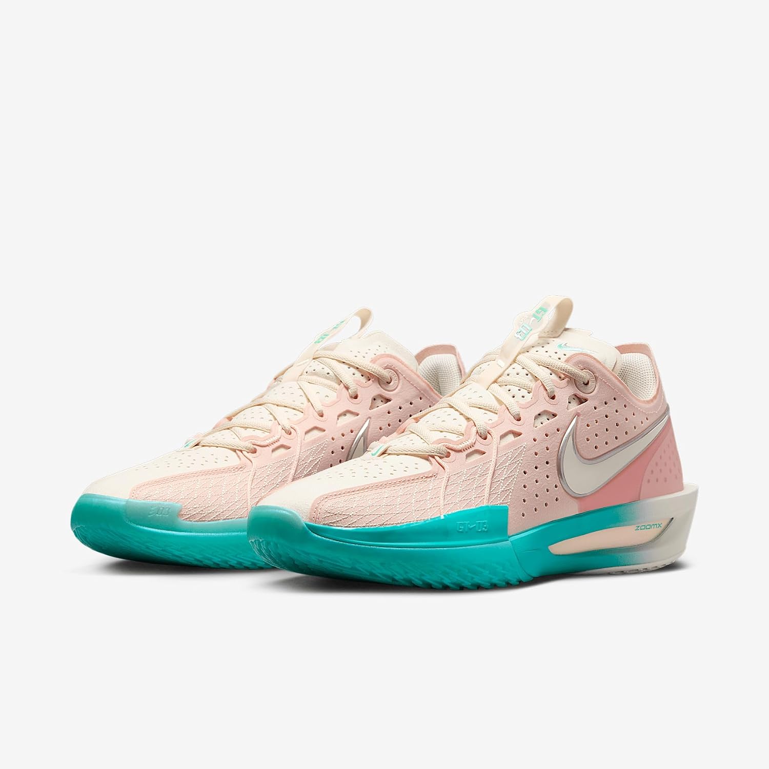 Nike G.T. Cut 3 Basketball Shoes (DV2913-601, Washed Coral/Dusty Cactus/Metallic Silver/Chalk) Size 11