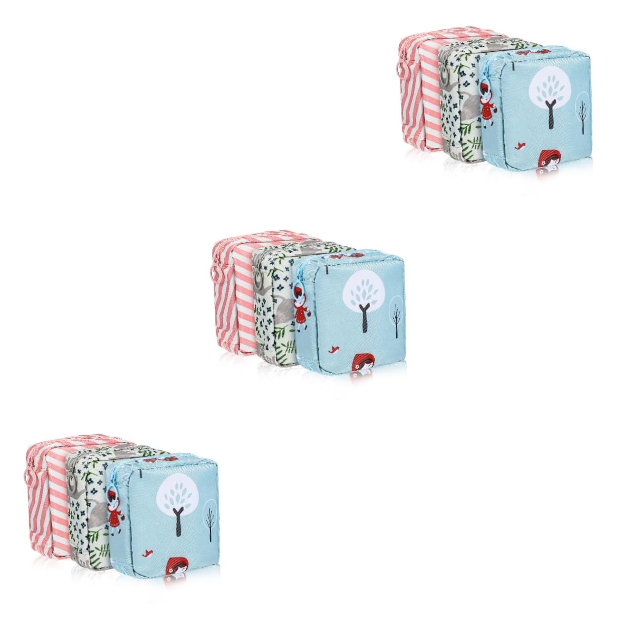 VALICLUD 3 Set Custodia Per Assorbenti Igienici Organizzatore Sacchetti Igienici Per Prodotti Femminili Sacchetto Del Periodo Porta Del Cuscinetto Sanitario Sempre Poliestere 3 Pezzi*3