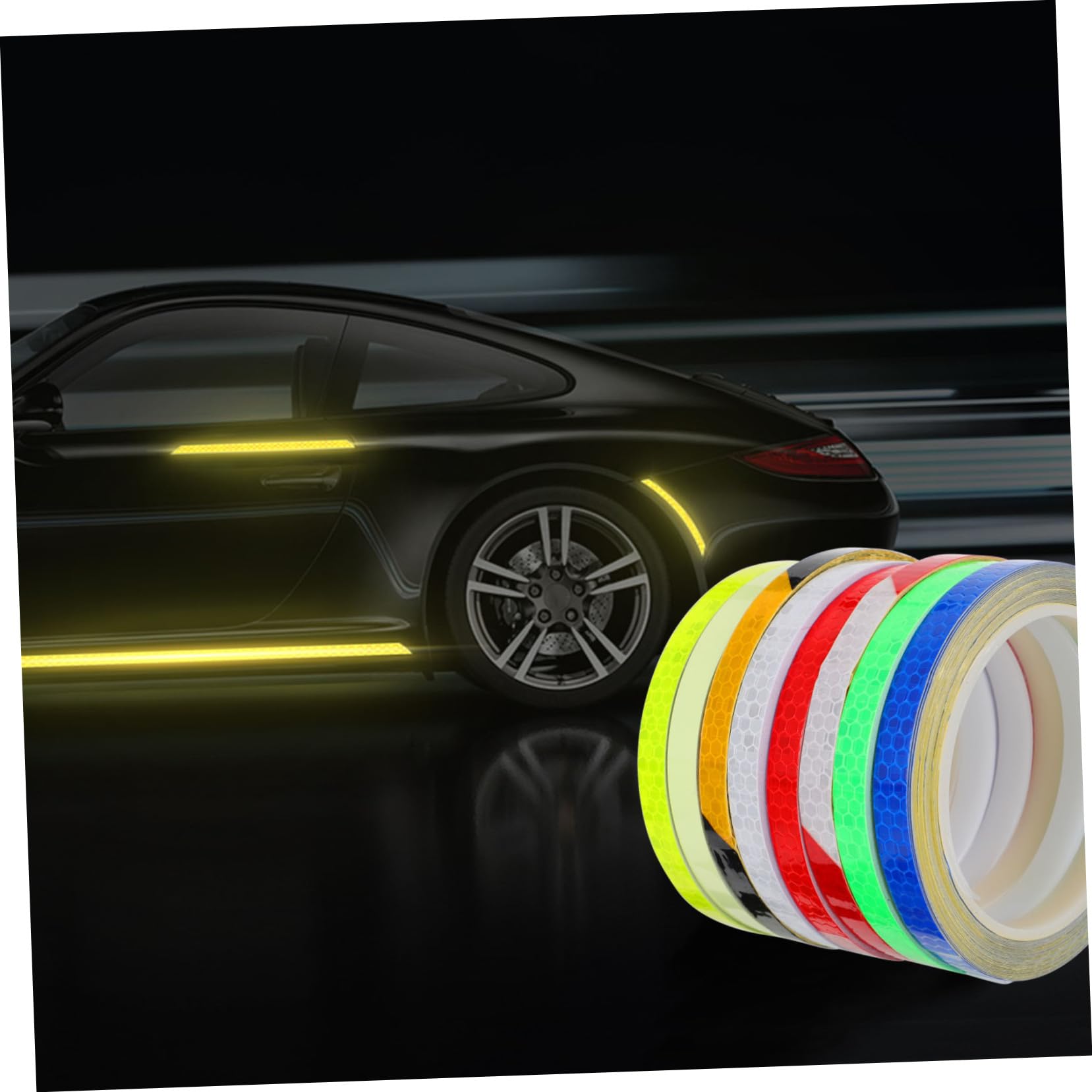 Hemoton 8 Rolls Reflective Stickers for Night Cycling Durable Bike Decals for Enhanced Safety Bright Colors for High Visibility Easy to Use Reflectors for Bicycles