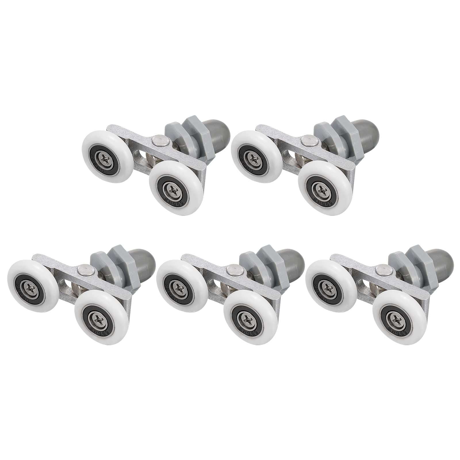 QUARKZMAN Duschtür Rollen Ersatz – 2er Pack Mit 20mm Rädern, Für Glasdicken 4–6mm, Weiß/silber