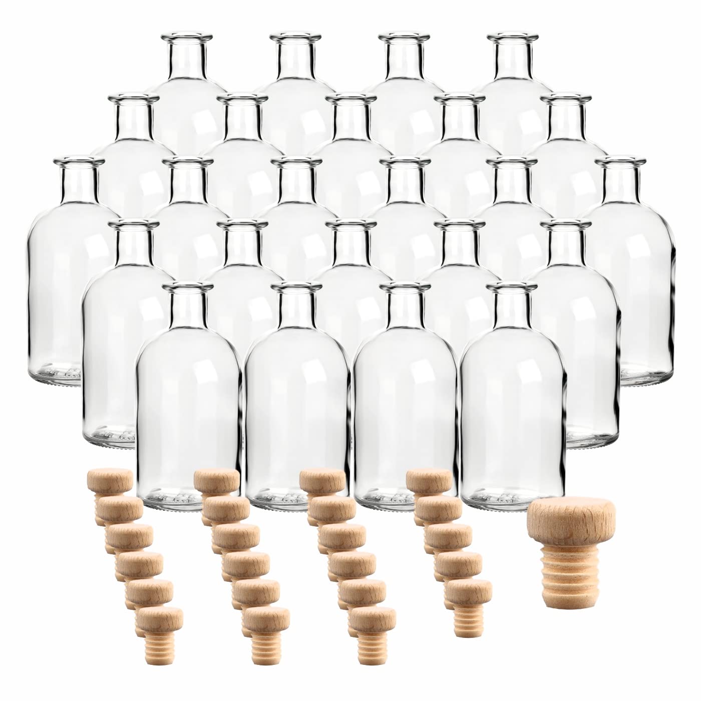 '20 "Pharmacist 250 ml Empty Glass Bottles Including Corks to Fill Yourself Liquor Schnapps Bottle