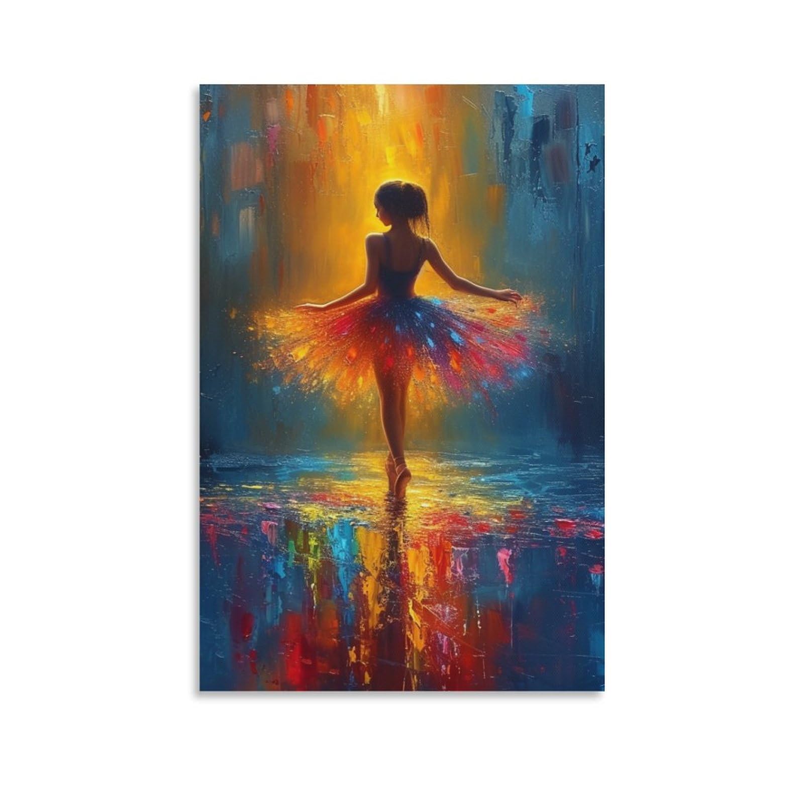 Dhbaneiok Unframe-Style-8 Ballet Dance Art - Oil Paintings Reproduction Modern Giclee Canvas Print Artwork Pictures On Canvas Wall Art For Home Office Decorations 16X24inch(40X60cm)