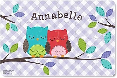 Gingham Owl 24-Piece Personalized Jigsaw Puzzle - I See Me!