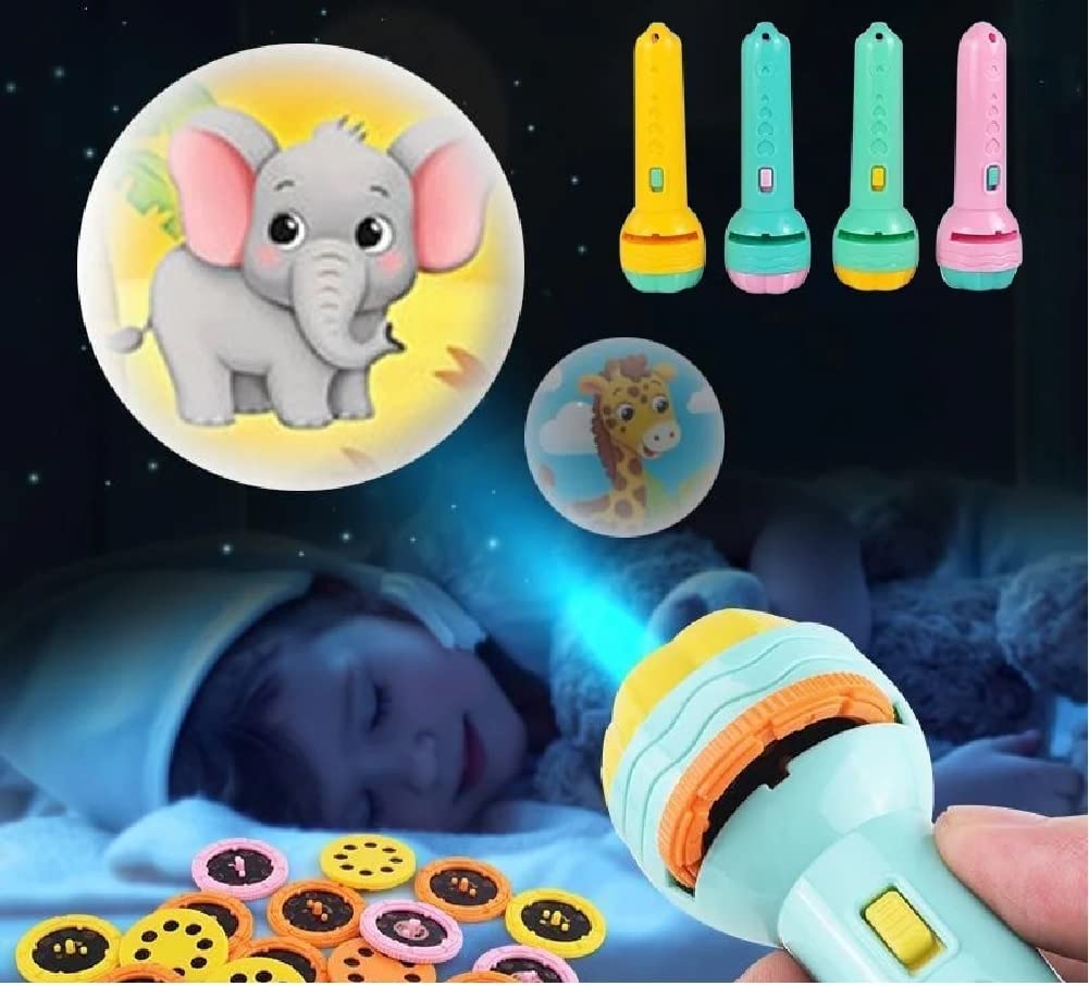 Safe Kids Slide Torch Projector, Made of Environmentally Friendly ABS Materials, Easy to Use with Interchangeable Slides, Convenient Flashlight for Nighttime Safety