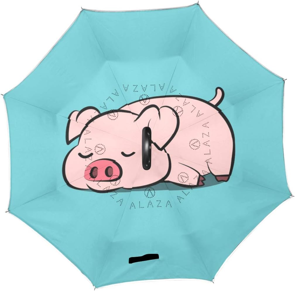 Amazon ミヤビヤ 自動開閉式 雨傘 豚柄 ぶた柄 猪柄 イノシシ柄 動物柄 アニマル柄 紺色 祝い ギフト ミヤビヤ 折りたたみ傘 通販