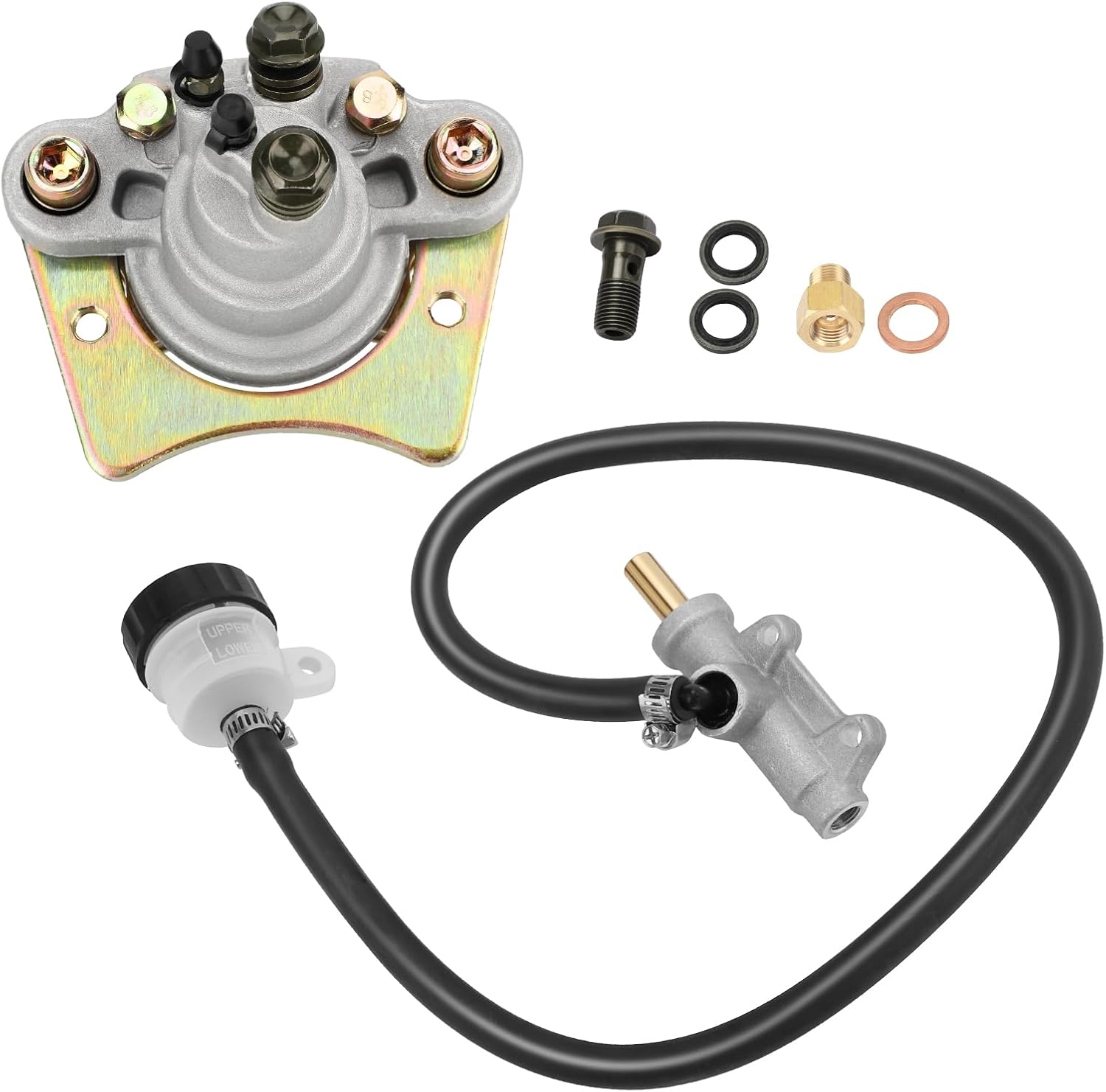 M MATI Rear Brake Caliper & Master Cylinder for Polaris Scrambler 500 Trail Blazer 250 330 Trail Boss 330 2005-2009 1910806 1910791