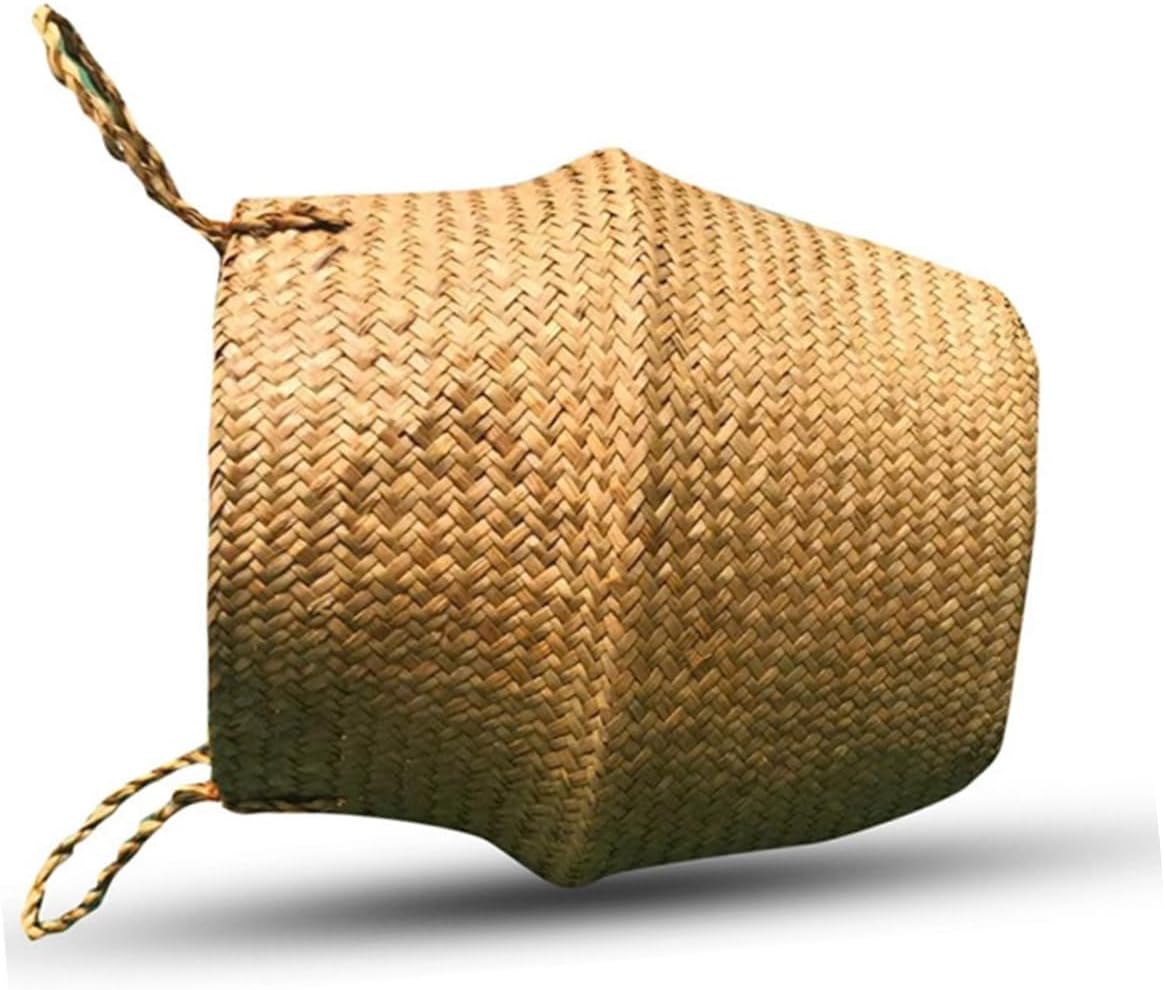 VICASKY 2pcs Flower Storage Holder Straw Woven Basket Storage Basket Home Straw for Banquet Party Wedding Decor