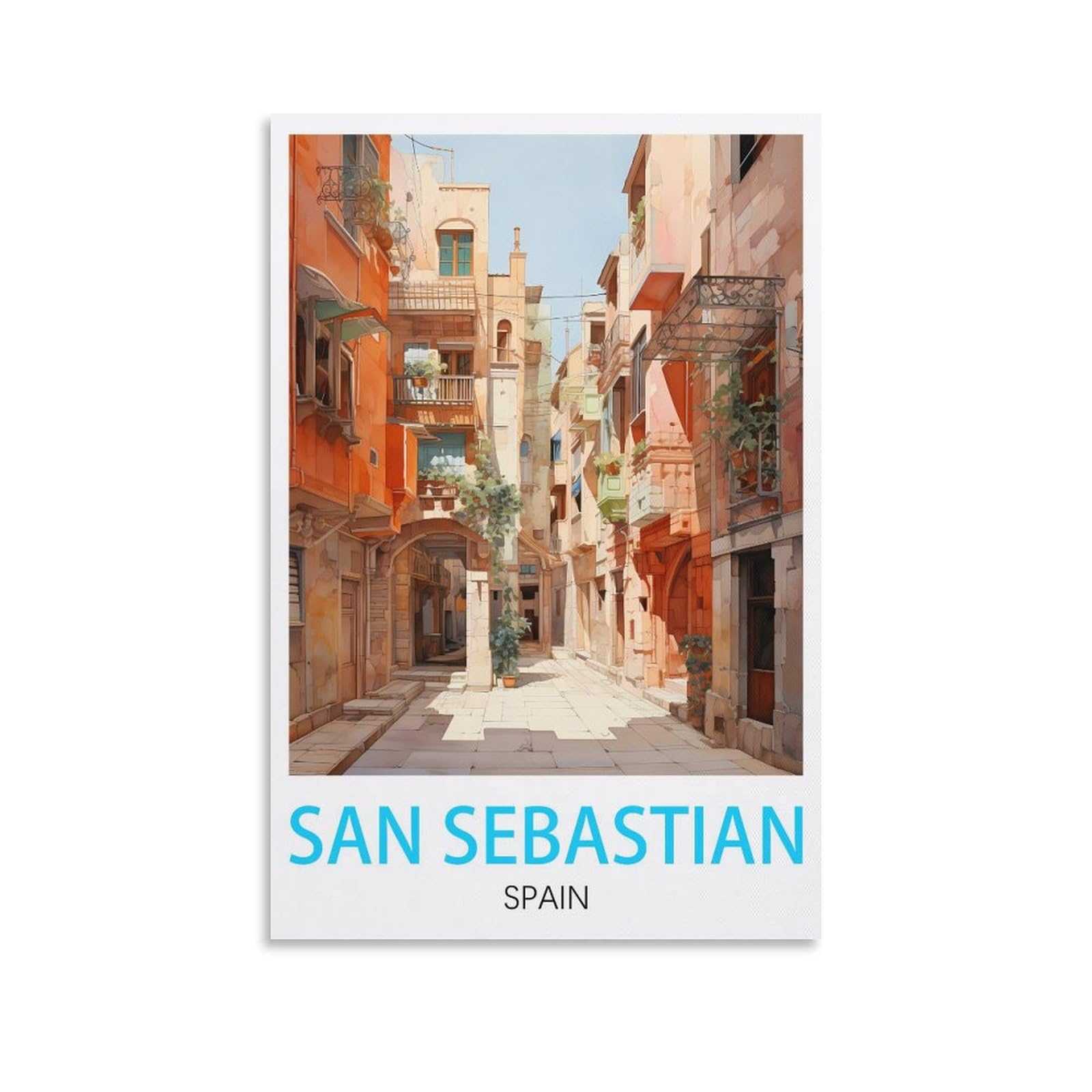 HXHNFERR San Sebastian Spain Vintage Travel Poster 16x24inch(40x60cm) Canvas Wall Posters And Art Pictures Prints Paintings Bedroom Decor
