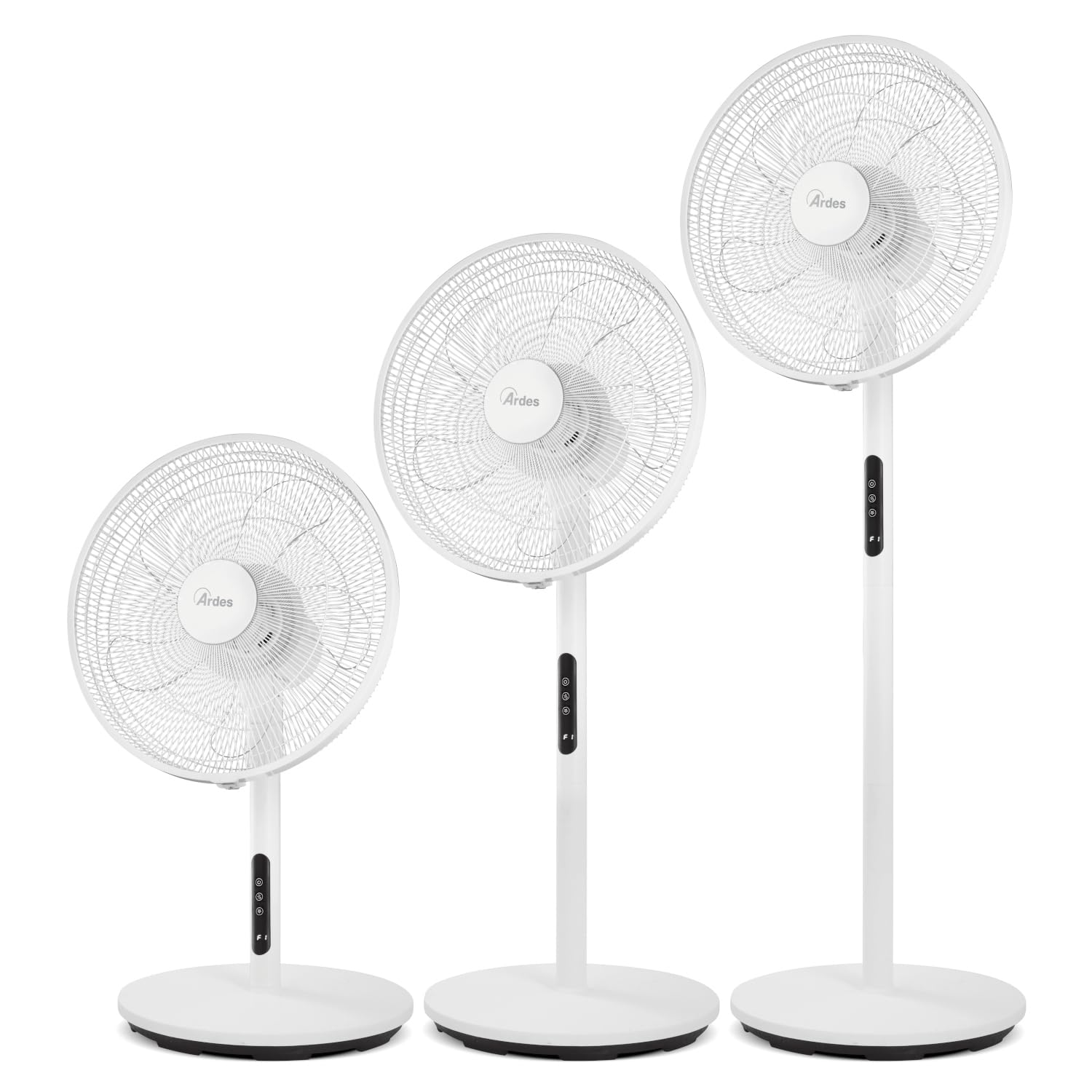 Ardes HURACAN Ventilatore Multifunzionale 60W 45 cm 3 in 1 da Pavimento e Tavolo con Oscillazione Automatica, Inclinazione Regolabile, 4 Velocità, Timer 9 h, mando e 5 Pale