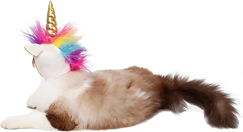 Miniatura 3 de NACOCO Sombrero de unicornio con agujero para las orejas para perros pequeños, accesorio de disfraz de gato para Halloween, gorra de melena de