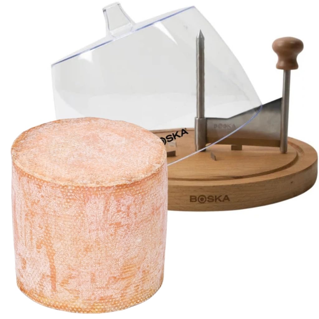 Pack BOSKA 850511 Girolle/Fraiseur bois avec cloche + 1 Fromage Tête de Moine 900gr pour profiter de faire des jolies fleurs et garder au frais sans que ca sèche - Coffret cadeau parfait