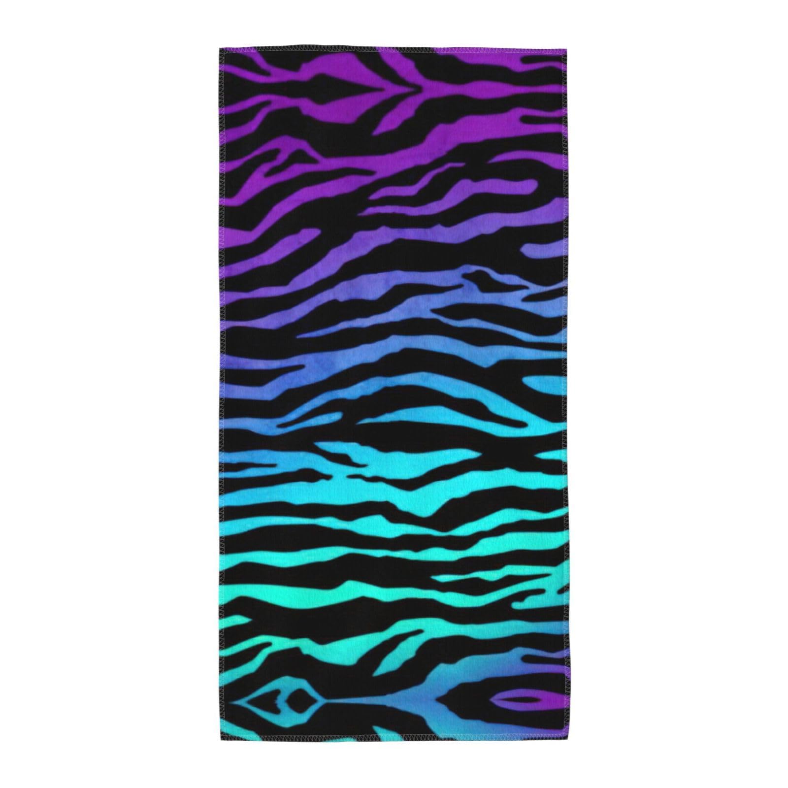 WYCZHY Purple Blue Green Camouflage Zebra Stripes Printed Quick Dry Beach Towel For Camping Travel Vacation