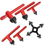 Hakkin 5Pcs Drill Press Chuck Key and Universal 4 Way Key, 3/4
