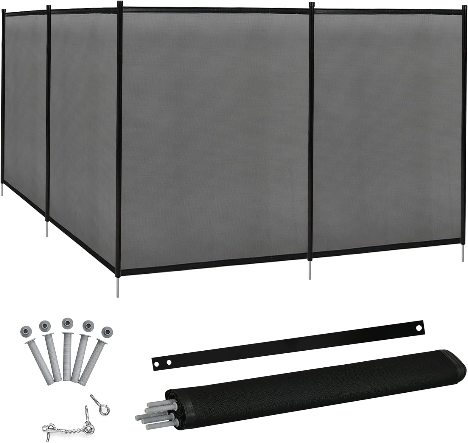 COSTWAY Poolzaun für eingelassene Schwimmbecken, 360 x 125 cm