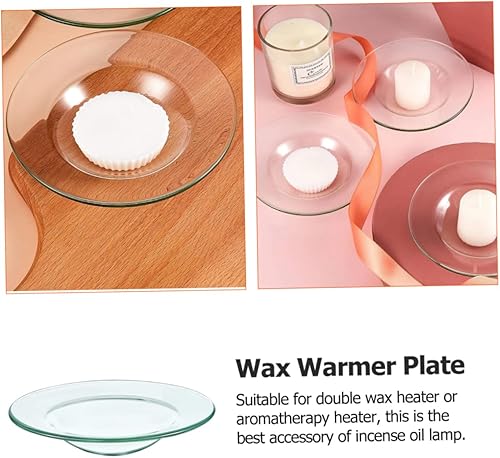 Miniatura 8 de ARTIBETTER Plato de vidrio Calentador de aceite Plato de vidrio Platos de postre Plato de cera de vidrio de reemplazo de plato votivo Velas votivas