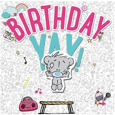 My Dinky Bear Birthday Yay Birthday Card, Mixed, Size:6x6"