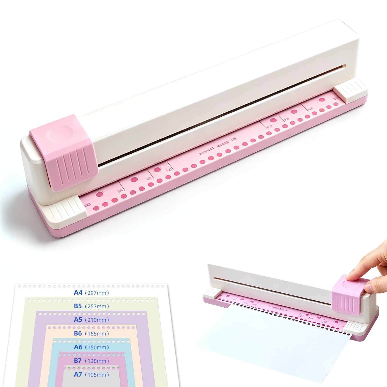 Perforatrice De Bureau Portable 30 Trous pour A4 A5 A6 A7, Perfore Jusqu'à 3 Feuilles