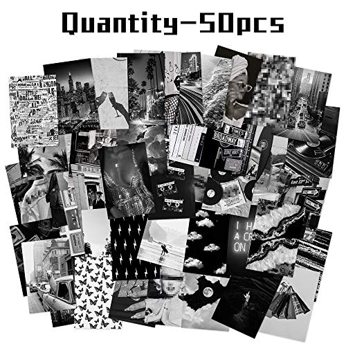 Cy2Side DEVS-COLLAGE CARD-B+W 50P 50Pcs Black White Aesthetic Picture For Wall Collage, 50 Set 4X6 Inch, Chic Collage Print Kit, Room Decor Girls, Vintage Art Prints Room thumb #1