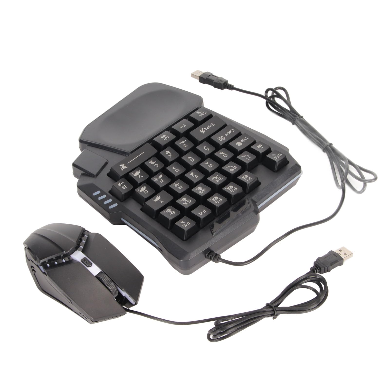 Fabater Set Convertitore Mouse Tastiera Telefono Cellulare per IOS, Tastiera da Gioco e Mouse Combinati a Mezza Mano RGB Cablato, Kit Convertitore da Telefono Cellulare a per Giochi FPS, 120FPS