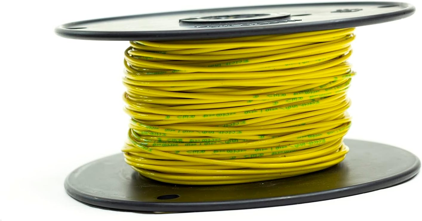 M22759/16-20 Mil-Spec Tefzel Hi-Temp Stranded Wire 20AWG Gauge … (100FT, Yellow)