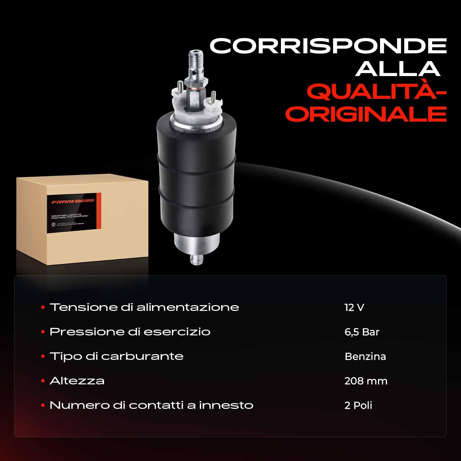 Frankberg Pompa carburante pompa benzina gruppo pompa 12V senza filtro | Compatibile con: P.a.s.s.a.t Variant 35I 3A5, P.a.s.s.a.t 32B, 100 Avant 445 446, 900 I AC4 AM4, 100 Avant 435 436