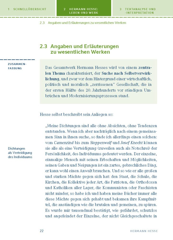 Demian von Hermann Hesse: Textanalyse und Interpretation mit ausführlicher Inhaltsangabe und Abituraufgaben mit Lösungen (Königs Erläuterungen und Materialien, Band 464)