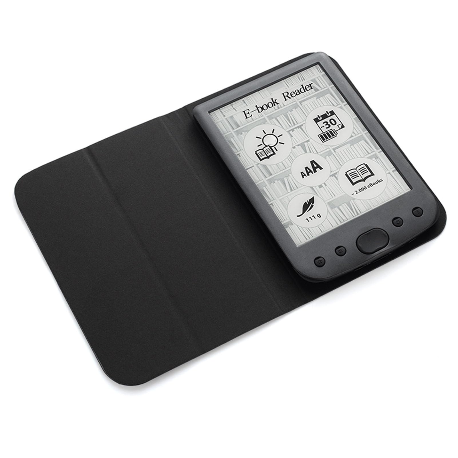 Fabater Lector Electrónico de 6 Pulgadas,Pantalla de Tinta HD 800x600 Lector de Libros Electrónicos de Alta Resolución,Tableta de Lectura con Pantalla Táctil Grande Brillo Ajustable (4G)