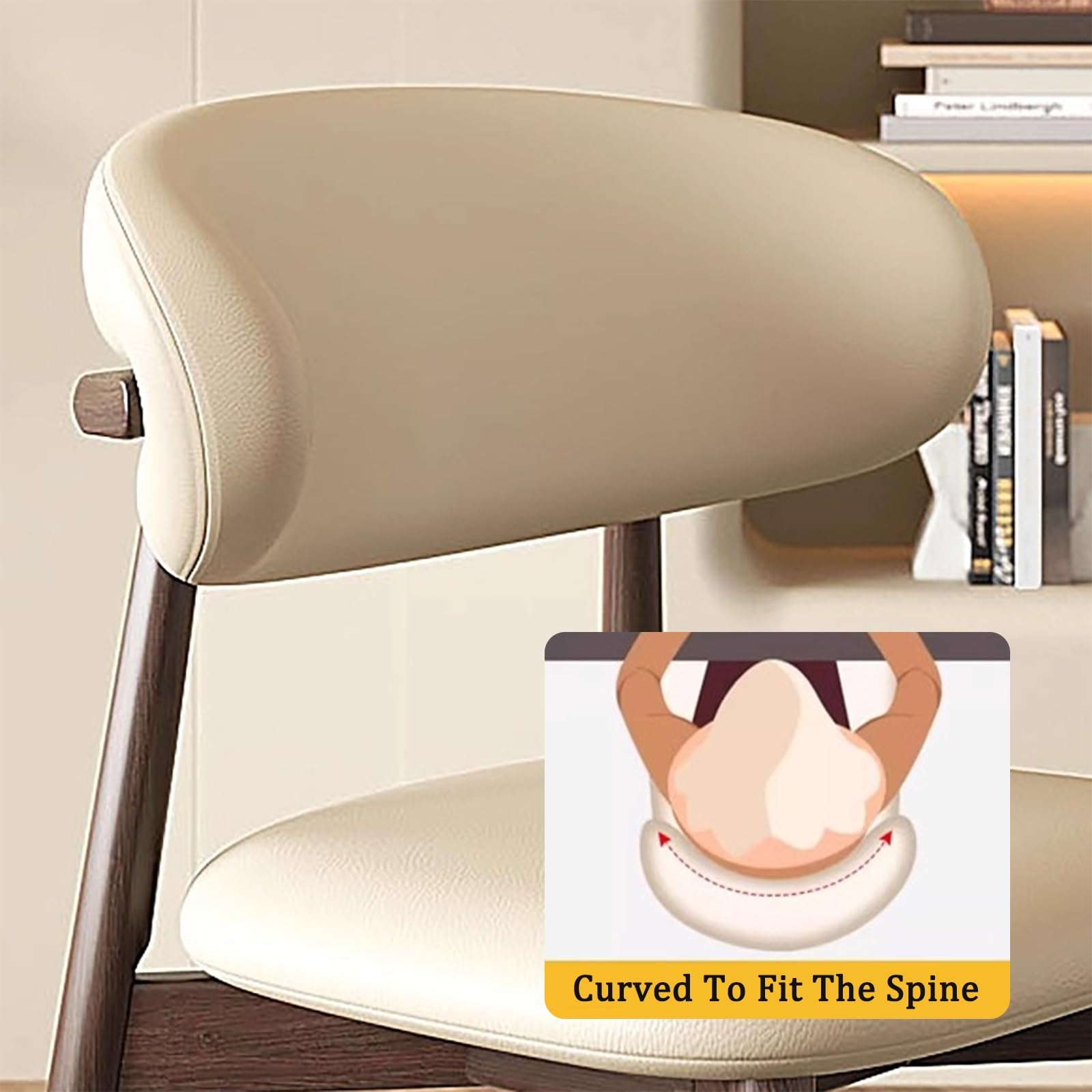 Sillas de comedor modernas con respaldo ergonómico curvado, cómodo asiento tapizado para cocina y sala de estar