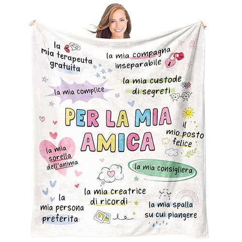 Giftasy Regalo Amica - Idee Coperta Plaid, Regalo Compleanno Donna Originale(157 x 132 cm)