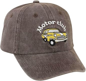 Kids Embroidered Car trcuker Hat Vintage Washed Cotton Adjustable Baseball Cap for Boys Girls Ages 2-9