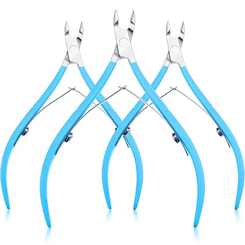 Mudder 3 paquetes de alicates de cutícula, cortador de cutícula, de acero inoxidable, profesional, cortadora de cutículas de uñas, cuchilla