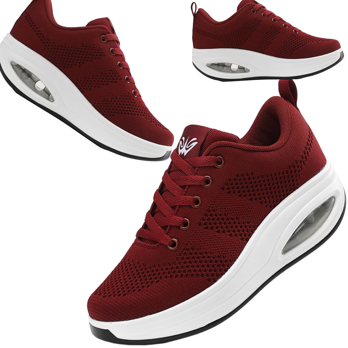 Roltte Walking Shoes for Women Air Cushion Nurse Slip Resistant Work Sock Sneakers Food Service Platform Comfortable Weight Light