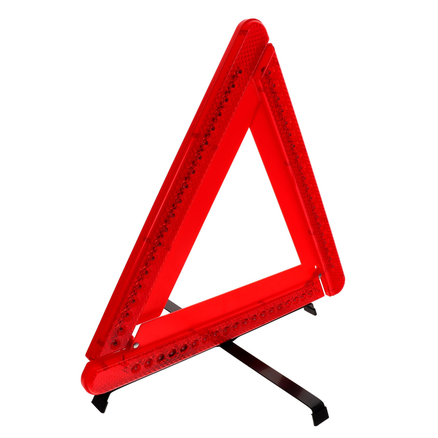 Triangolo Moto Omologato Piccolo Pieghevole, Luce Emergenza Auto a Led, Base Triangolare e Riflettente, per Sicurezza Stradale Notturna,