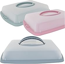 Kuchencontainer 2 Stück Tortenbehälter, Lebensmittel Transportbox mit klappbaren Griffen 43 x 31 x 9 cm 6,5 Liter Farbauswahl, Made in Europe, Farbe:Grün