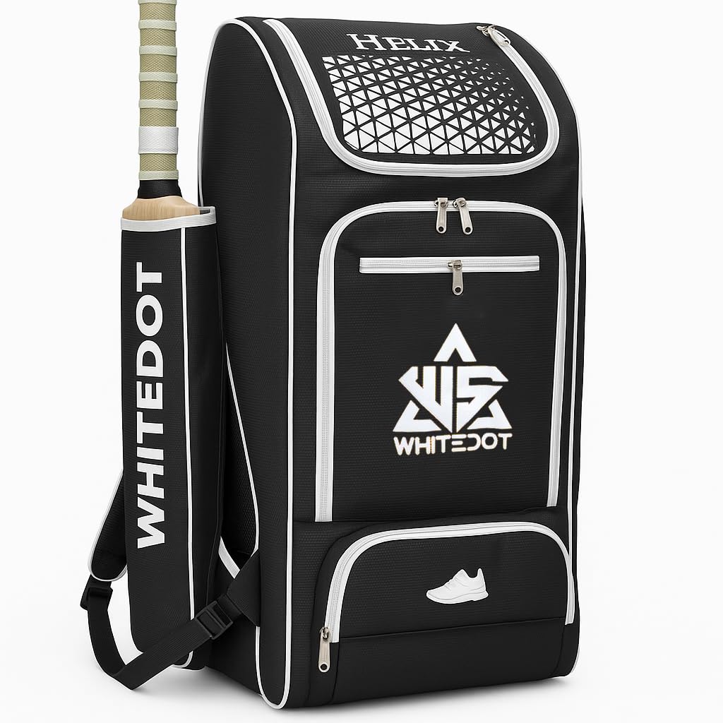 WHITEDOT SPORTS Helix Cricket Wheelie Kitbag | Wheels, Dual Bat Sleeves, Shoe Compartment & Heavy-Duty Handle | Ideal for Men & Boys-image-45