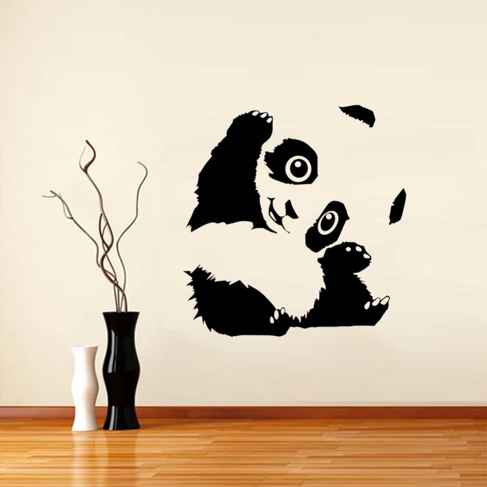 WEIMEIJIE Cute Panda wall Stickers, Nursery wall Decals, Vinyl Decals, Bedroom Living Room Home Decorations