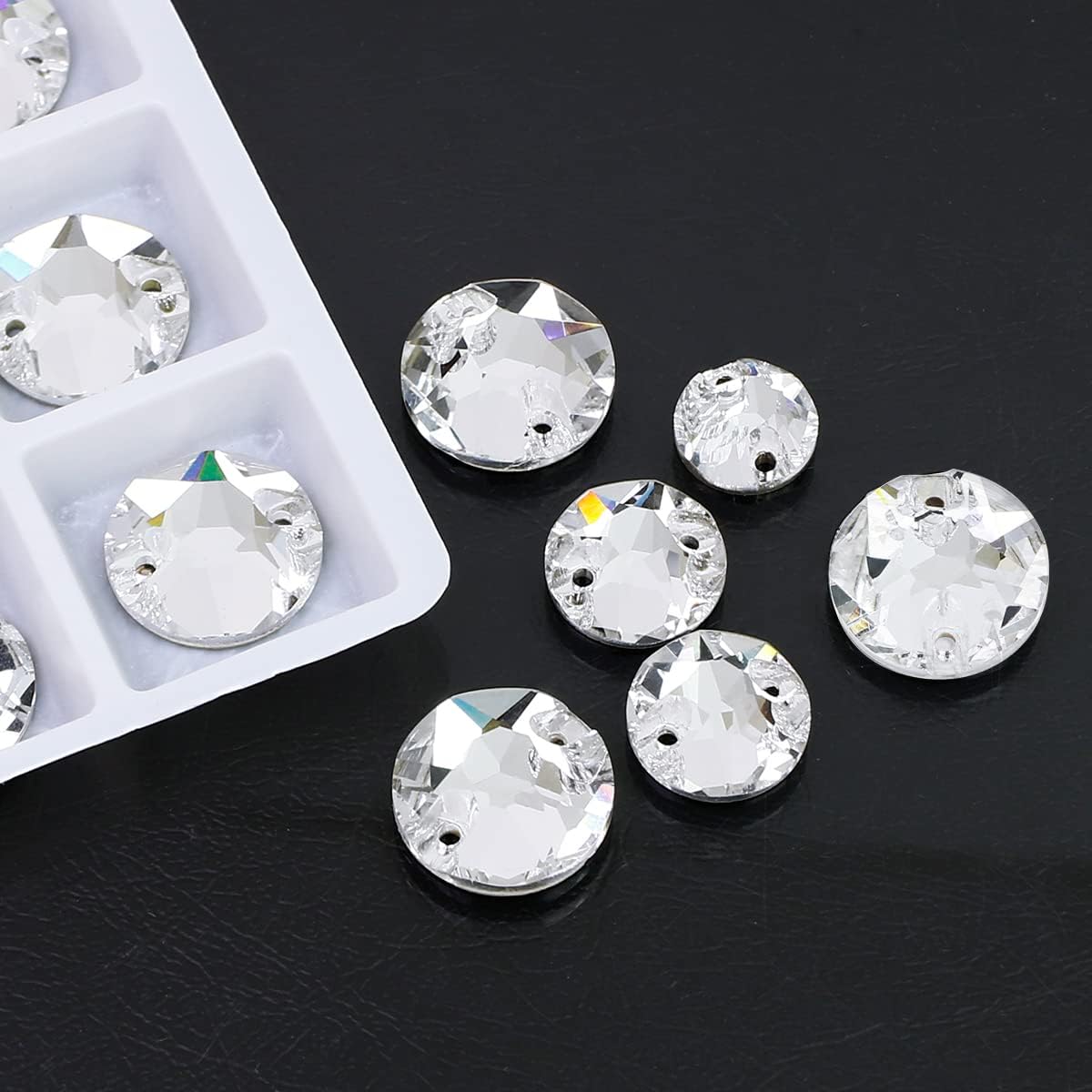 DONGZHOU Round Shape Crystal Sew On Rhinestones Flatback Fancy Stone K5 Rhinestones with Holes Sewing Crystals Gemstone Strass for Clothes, Garments, Dress, Jewelry,Shoes and DIY - Image 5