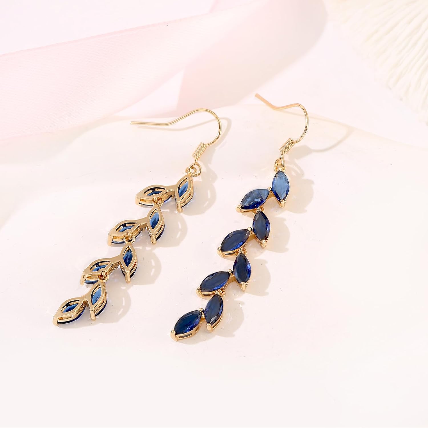 Cubic Zirconia Wedding Earrings for Bridal Bridesmaid Rhinestone Dangle Earrings Crystal Drop Earrings for Women Prom Party Jewelry Gifts - Image 6