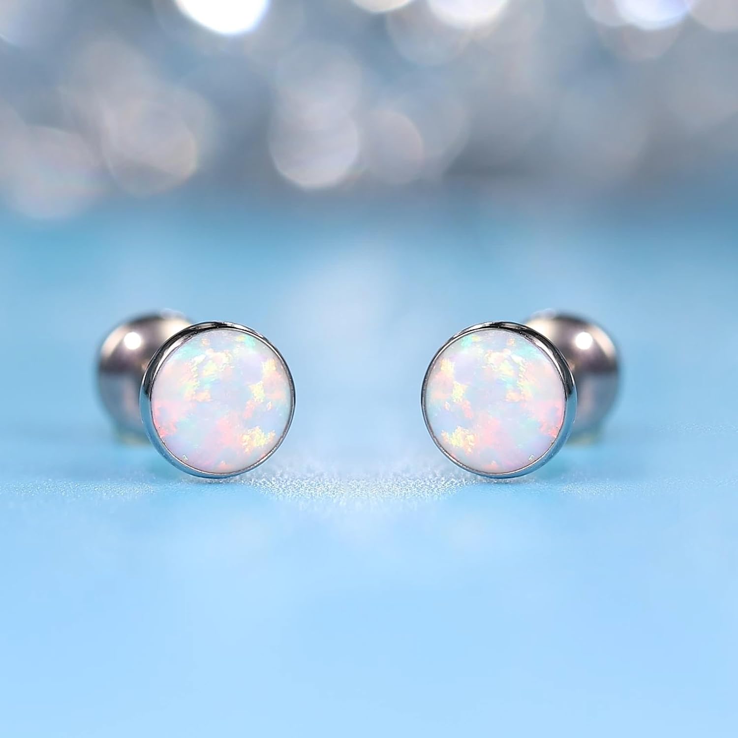 limerencia Hypoallergenic G23 Implant Grade Titanium Screw Back Earrings Tragus Helix F136 Piercing Post for Sensitive Ears Cartilage